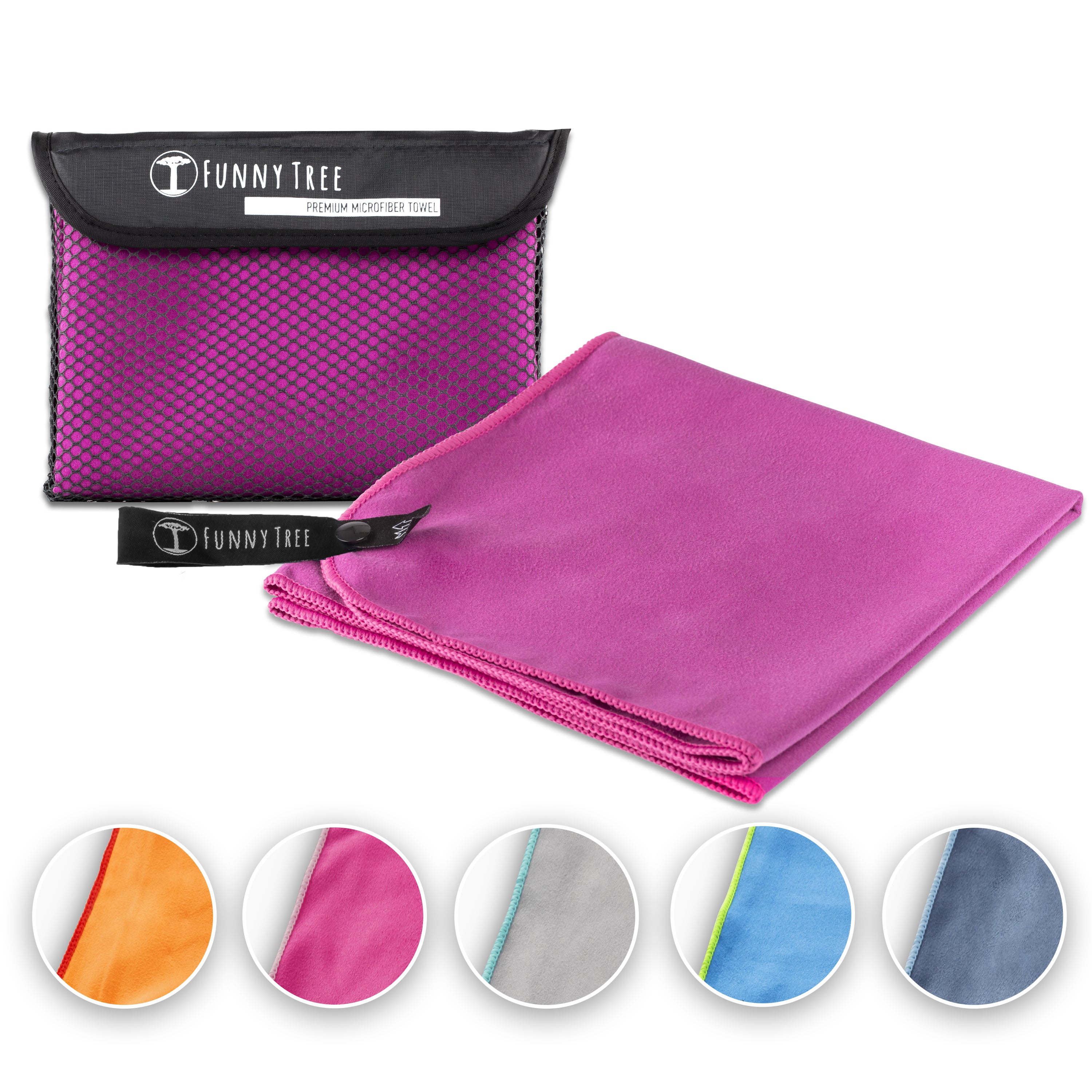 Mikrofaser Handtuch Fuchsia 40x80 cm inkl. Meshbag