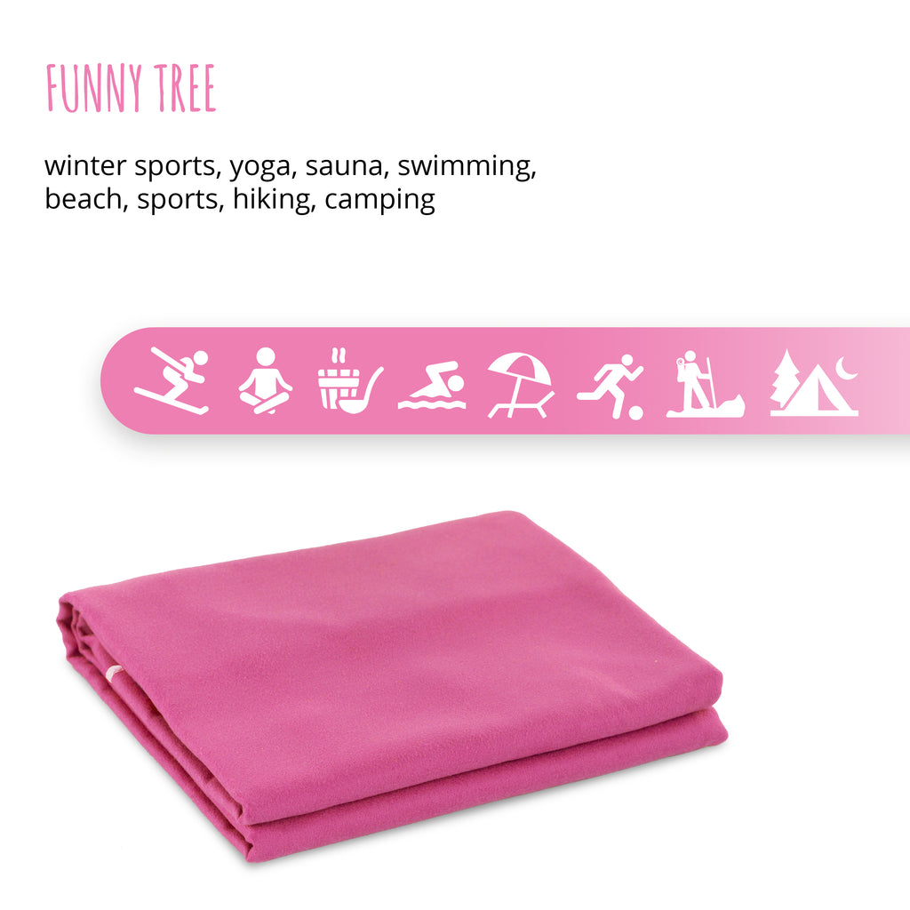 Mikrofaser Handtuch Pink 80x180 cm inkl. Meshbag