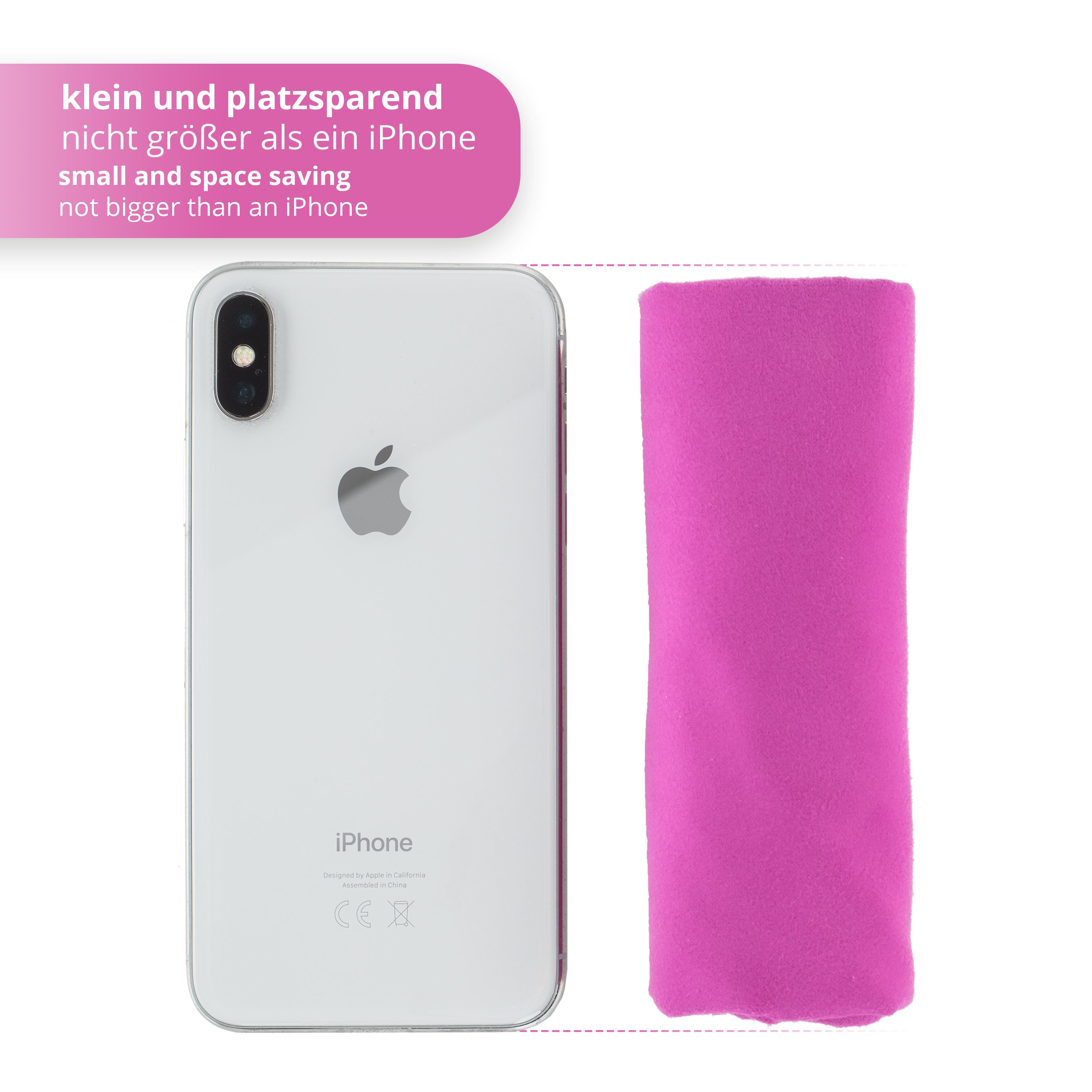 Mikrofaser Handtuch Fuchsia 40x80 cm inkl. Meshbag