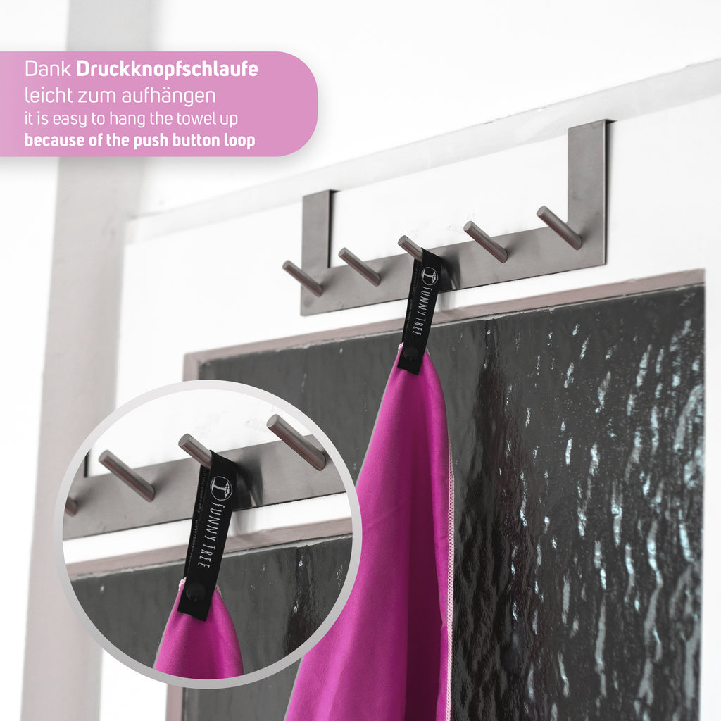 Mikrofaser Handtuch Pink 80x180 cm inkl. Meshbag