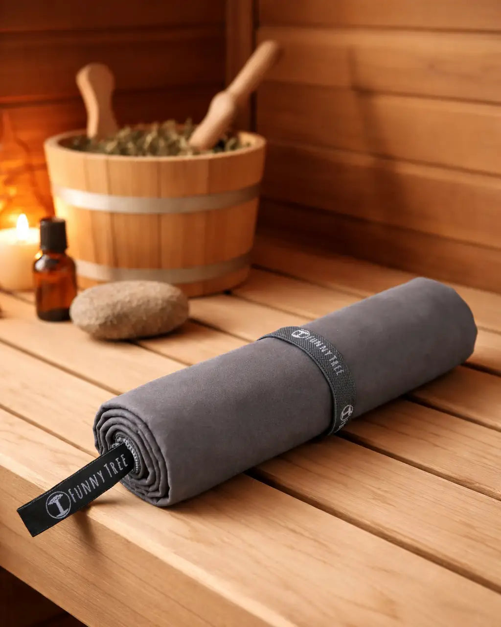 Nachhaltiges EcoGreen Mikrofaserhandtuch | Dunkelgrau