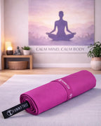 Mikrofaser Handtuch Fuchsia im Einsatz – Sauna, Gym & Outdoor