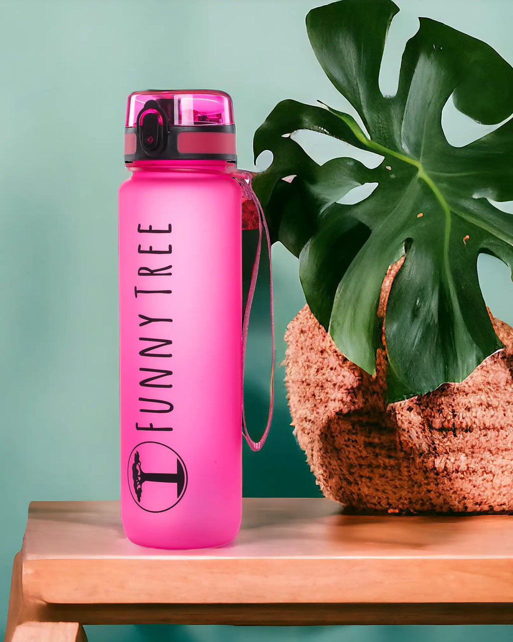 Funny Tree Trinkflasche Hot Pink – leicht & auslaufsicher