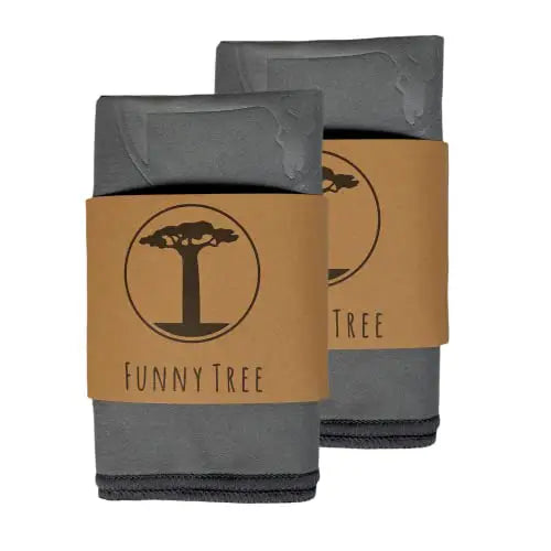 Funny Tree Mikrofaser Handtuch Dunkelgrau 30x50 cm – kompaktes Handtuch für Reise & Fitness