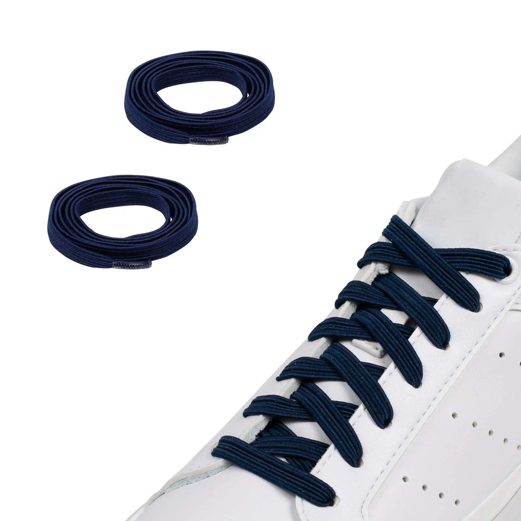 Elastische Schnürsenkel Casual Navy Blau – Schuhbänder ohne Binden für Freizeit