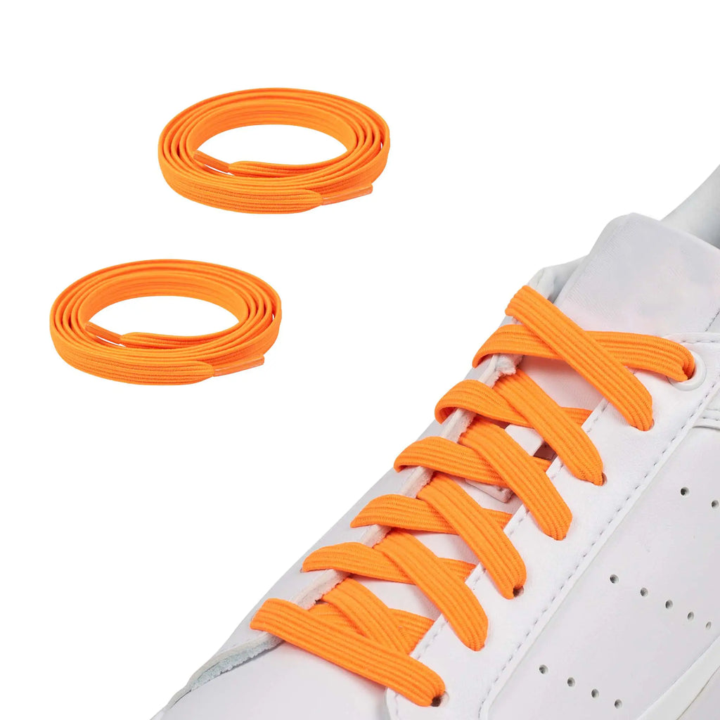 Elastische Schnürsenkel Casual Orange – flexible Schuhbänder ohne Binden