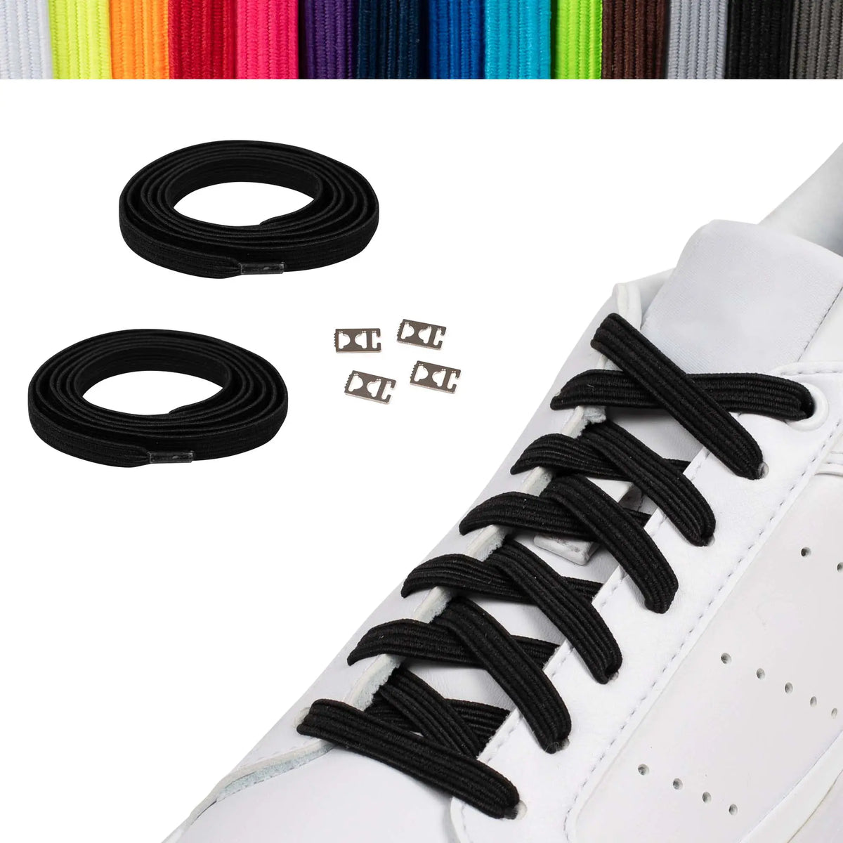 Elastische Schnürsenkel Casual Schwarz