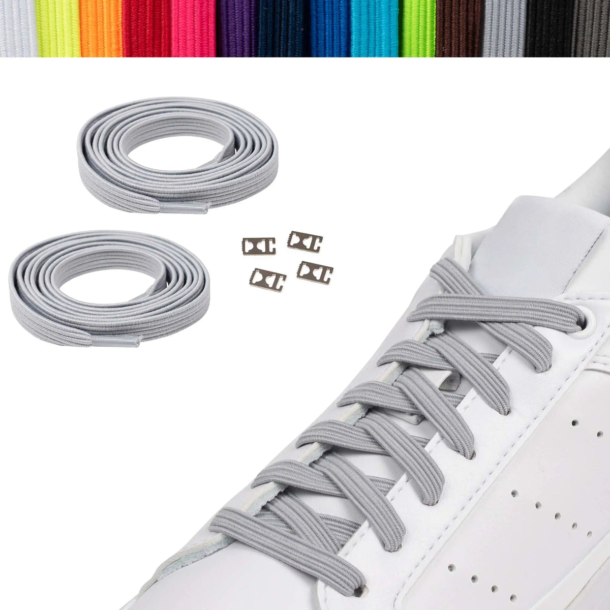 Elastische Schnürsenkel Casual Hellgrau